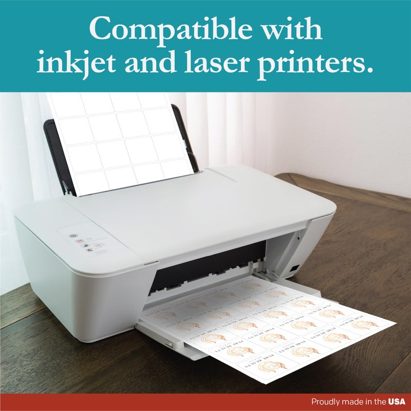 Premium Label Supply White Sticker Square Labels - 2"" x 2"" - Laser/Inkjet Compatible - (20 per Sheet), 100 Sheets - 2000 Total Adhesive Labels - Image 5